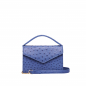 Preview: Small Handle Bag made of ostrich leather blue